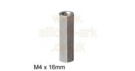 Standoff Brass M4 16 x 7mm AF hex - Harwin