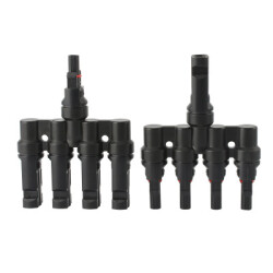 5-way T-type MC4 Solar Connector Splitter - for Photovoltaic Panels
