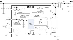 42-Vin no-opto flyback converter with 65-V, 1.5-A integrated MOSFET