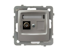 KARO Gniazdo antenowe pojedyncze typu "F" srebrny perłowy GPA-1SF/m/43 OSPEL