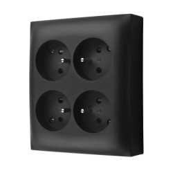 Simon Aquaclick Gniazdo IP20, 4-krotne z uziem., z przesł. torów prądowych czarny ACGZN4Z/49