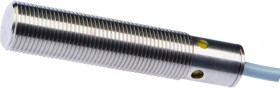 IC120155, czujnik indukcyjny, cała stal, M12x1 59long, płaski, Sn: 2, 7-35V DC, -25-130C, PNP NO, kabel 2m silikonowy, IP65