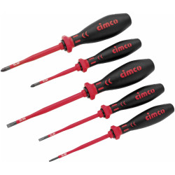 Cimco 117850 Screwdriver Set VDE 5-Piece Slim Insulated Electrician&#x27;s Set