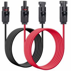 Przedłużacz solarny 4m komplet kabel 4mm2 wtyk-gniazdo czarny+czerwony