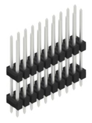 Pin header, 20 pole, pitch 2.54 mm, straight, black, 10051414