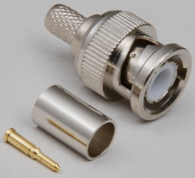 BNC plug 75 Ω, RG-6/U, crimp connection, straight, 0401002/D