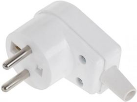 Wtyczka kÄtowa z uziemieniem biaĹa WT-20S