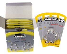 120 x bateria cynkowo-powietrzna Rayovac Extra Advanced 10 + 3 listki po 6szt (138 baterii)