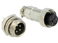 XMIC5P-KPL Złącze mikrofonowe mini komplet (żeńskie na kabel + męskie na panel) 5 pin