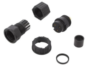 DC-03BFFB-LL7001 Złącze okrągłe wtyk rozmiar D żeński 3PIN złocony 20A IP67