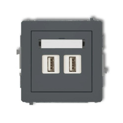 DECO Gniazdo podwójne 2xUSB-AA 3.0 grafitowy mat 28DGUSB-6