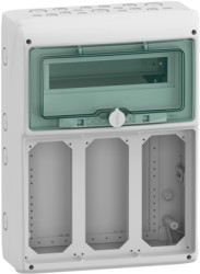 Polymer module enclosure, (L x W x H) 160 x 340 x 460 mm, light gray (RAL 7035), IP65/IK09, 13187