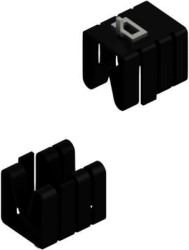 Clip-on heatsink, (L x W x H) 15.24 x 14.5 x 16.75 mm, 26 K/W, black anodized, 10006506