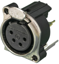 XLR panel socket, 4 pole, gold-plated, NC4FBV