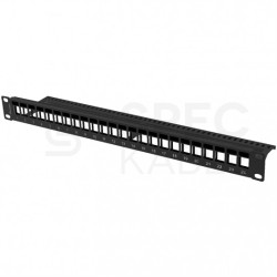 Patch panel pusty RACK 19" 1U na 24 moduły keystone czarny LANBERG