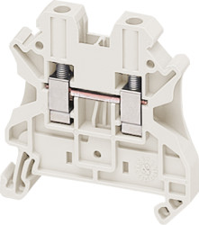 Terminal block, 2 pole, 0.2-4.0 mm², clamping points: 2, white, screw connection, 32 A, NSYTRV42WH