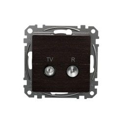 Gniazdo R/TV przelotowe (10dB), wenge, efekt drewna, Sedna Design i Elements SDD181478R