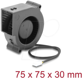 67495 Radial Fan / Blower Fan 12 V DC 75 x 75 x 30 mm with 3 pin fan c