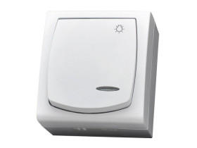 MADERA Wyłącznik zwierny przycisk "światło" z podświetleniem pomarańczowym biały ŁNH-5NS/00 OSPEL