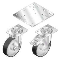 Kółko obrotowe średnica kabla 160mm Płyta Bosch Rexroth 300kg wysokość całkowita 195mm