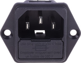 Złącze IEC IEC C14 Montaż na panelu Męski 10A Proste liczba bezp 1 Szybkozłączne Schurter