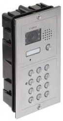 Stacja bramowa podtynkowa z szyfratorem, jednolokatorska, stal szlachetna frezowana. Kamera 940TVL, kąt widzenia ok. 87. Dwa prz