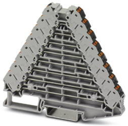 Shunting distributor, push-in connection, 0.14-2.5 mm², 2 pole, 8 A, 4 kV, black/gray, 1061722