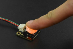 DFRobot Gravity: LED Button - Yellow-Orange