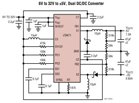 Dual Multitopology DC/DC Converters with 2A Switches and Synchronization