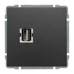 KOS66 Gniazdo multimedialne USB grafit 666051