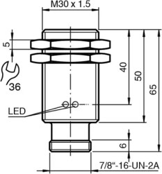 Inductive sensor, 2 wire, flush mounting, flush, 1 Form A (N/O), 801699