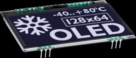 EA OLEDL128-6LWA Graphic OLED, 128x64, 68x51 mm, white, without protective glass