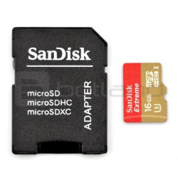 Karta pamięci SanDisk Extreme 600x microSD 16GB 90MB/s U3 klasa 10 z adapterem