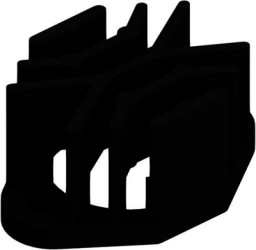 Clip-on heatsink, (L x W x H) 27 x 40 x 19.1 mm, 12 K/W, black anodized, 10005918