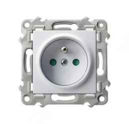 SZAFIR Gniazdo pojedyncze z uziemieniem z przesłonami torów prądowych biały GP-1ZZP/m/00