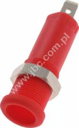5274-HT-RT Gniazdo bezpieczne w.n. (max 5kV) 4mm, konektor 4,8mm, 10A, czerwony, ELECTRO-PJP, 5274HTRT