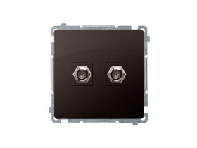 SIMON BASIC Gniazdo antenowe typu "F" podwójne (moduł) czekoladowy BMAF2.01/47 KONTAKT SIMON
