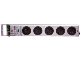 Listwa zasilająca przeciwprzepieciowa Super-Solid 4500A 2,5m 5 gniazd srebrny H05VV-F 3G1,5 1153344315