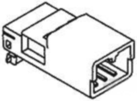 Plug, unequipped, 4 pole, straight, 1 row, black, 174967-2