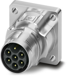 Surface-mounting plug, M17, 7 pole, crimp connection, standard/ONECLICK quick locking system, straight, 1628916