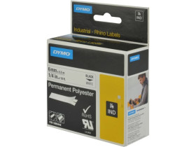 Taśma poliestrowa trwała do drukarek 6mm x 5,5m czarna na białym 1805442