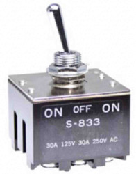 Przełącznik Wł.-wył.-wł. 3PDT NKK Switches Montaż panelowy długość przełącznika 22mm