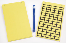 Vinyl Label, (L x W) 9 x 15 mm, yellow, sheet with 700 pcs, 598-12227