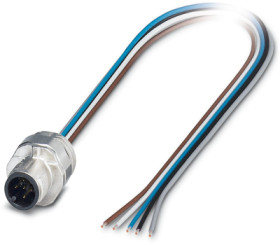 Panel plug, M12, 5 pole, strand connection, SPEEDCON locking, straight, 1239877