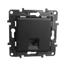 Gniazdo komputerowe pojedyncze RJ45 5e UTP czarne Niloe Step 863559