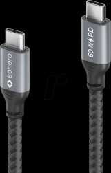 SPC-U300-005 Sync &amp; charging cable, USB-C, 60 W, textile, 0.5 m