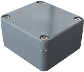 Aluminum enclosure, (L x W x H) 58 x 64 x 34 mm, silver gray (RAL 7001), IP66, 010606030