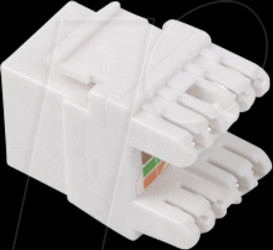 KSUA-1000 Keystone module, RJ45 Cat.6a UTP 180° socket, white