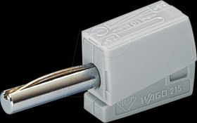 215-811 Banana plug, 4 mm, CAGE CLAMP, grey