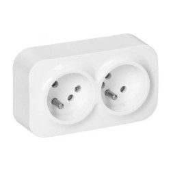 ToDo Gniazdo podwójne 2x2P+Z, 16A/230VAC, IP20, Białe,OR-OE-7206/W